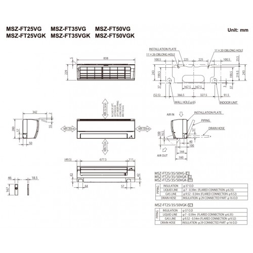 Mitsubishi Electric MSZ-FT35VGK/MUZ-FT35VGHZ ZUBADAN